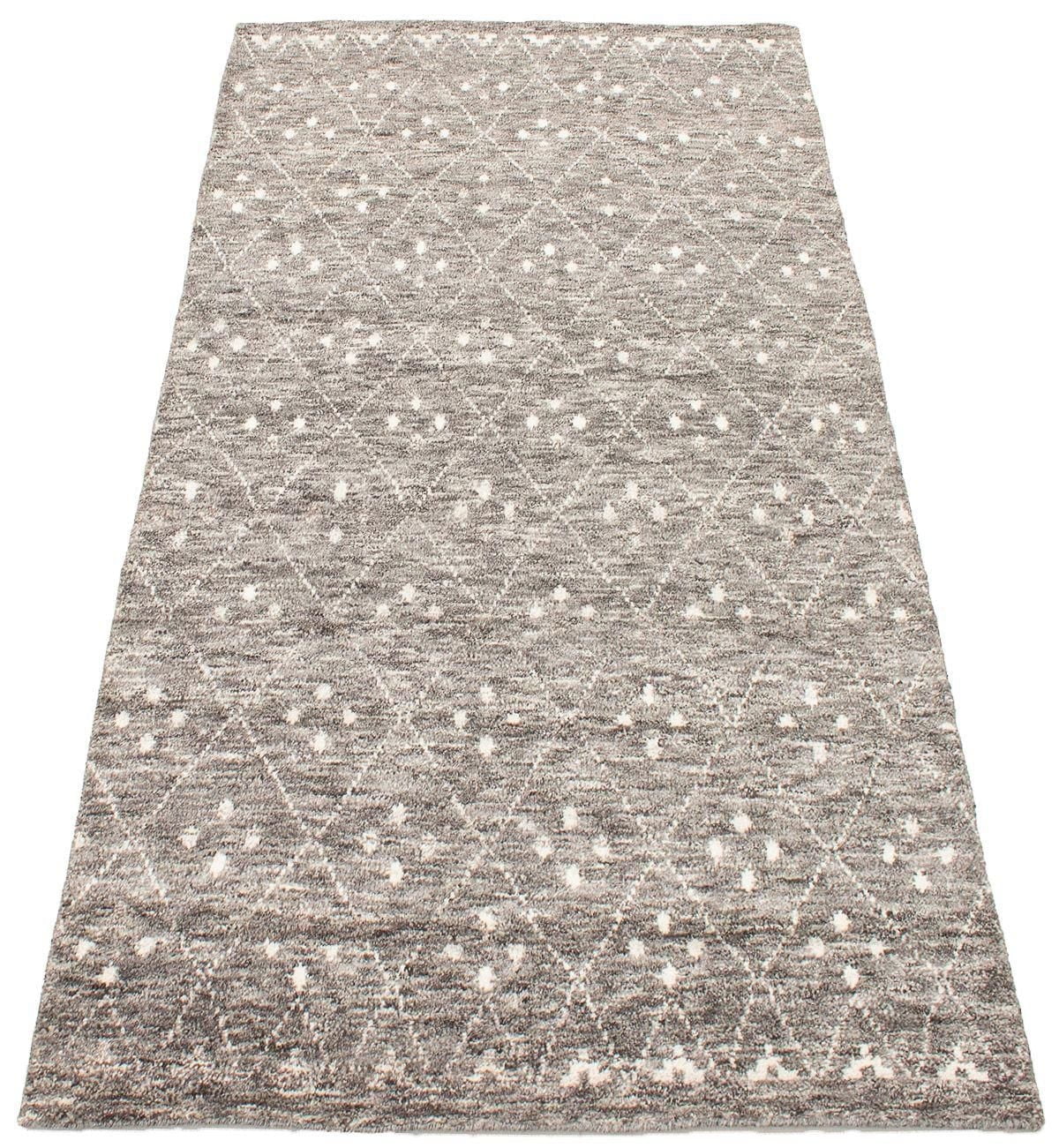 ECARPETGALLERY 4'10" x 8'2" Moroccan Tangier Hand-knotted Area Rug for Living Room, Dining Room and Bedroom in Grey