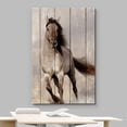 thumbnail image 3 of wall26 Canvas Print Wall Art Vintage Wood Panel Brown White Horse Nature Animals Digital Art Realism Decorative Farmhouse Zen Rustic Multicolor Wildlife for Living Room, Bedroom, Office - 24"x36, 3 of 5