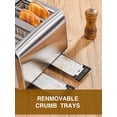 thumbnail image 3 of AICOOK Toaster 4 Slice with LCD Display, Extra Wide Slots, Retro Stainless Steel, Silver, 3 of 9
