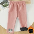 thumbnail image 2 of SGFCWSX Girls Thermal Pants Cute Bowknot Elastic Waist Legging Pants Corduroy Winter Soft Leggings Pink Size 18 Months, 2 of 7