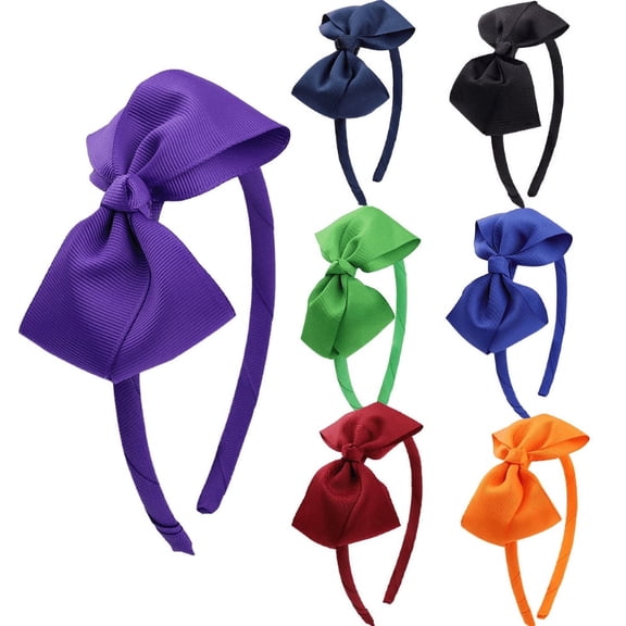Artrylin 7 Pcs Boutique Ribbon Headbands with Bows,Bow Headbands for Girls Headband with Ribbon Bow Boutique Grosgrain Headbands