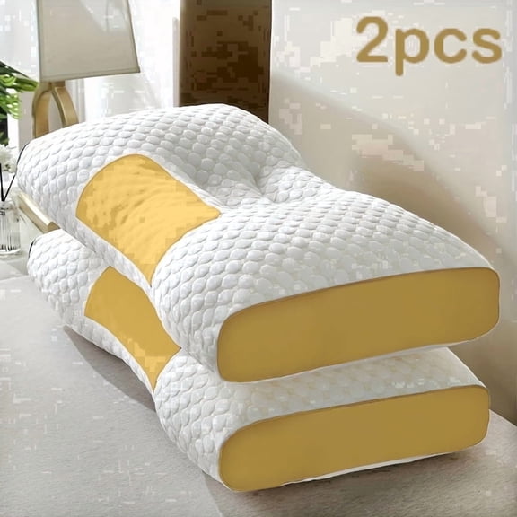 2 Pcs (Buy 1 Get 1 Free) Grade Soft Massage Neck Pillow - Adjustable Orthopedic Cervical Support with Removable Machine-Washable Cover, Ultrasound Massage for Sleep Comfort, Lightweight for Travel