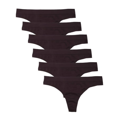 

Kalon Women s 6 Pack Seamless Nylon Spandex Thong Panties