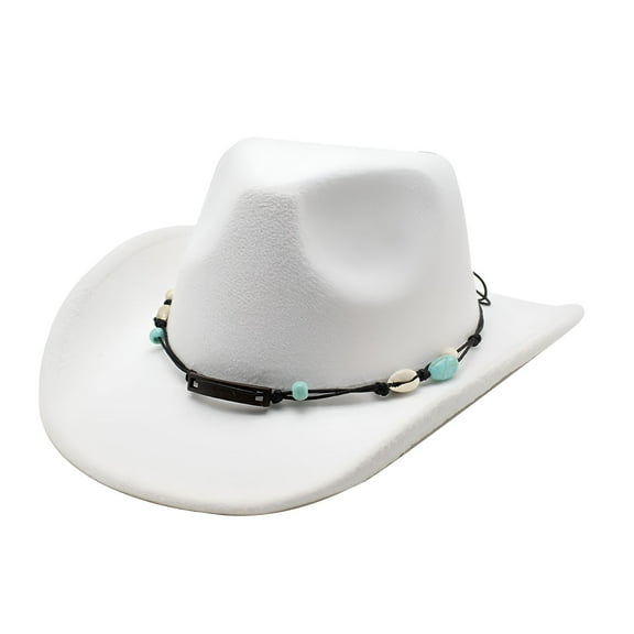 TELOLY Men Hats,Premium Material Cowboy Hats,Multi-Functional Cowgirl Hats Women,White
