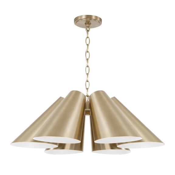 Capital Lighting 354961MA Leo 6 Light 25" Wide Chandelier - Brass