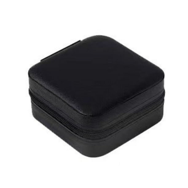 Joyero Portátil de Cuero - Organizador de Joyas con Cremallera - Negro Genérica Joyero