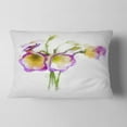 thumbnail image 2 of Designart Eustoma Flowers Watercolor Sketch - Floral Throw Pillow - 12x20, 2 of 5