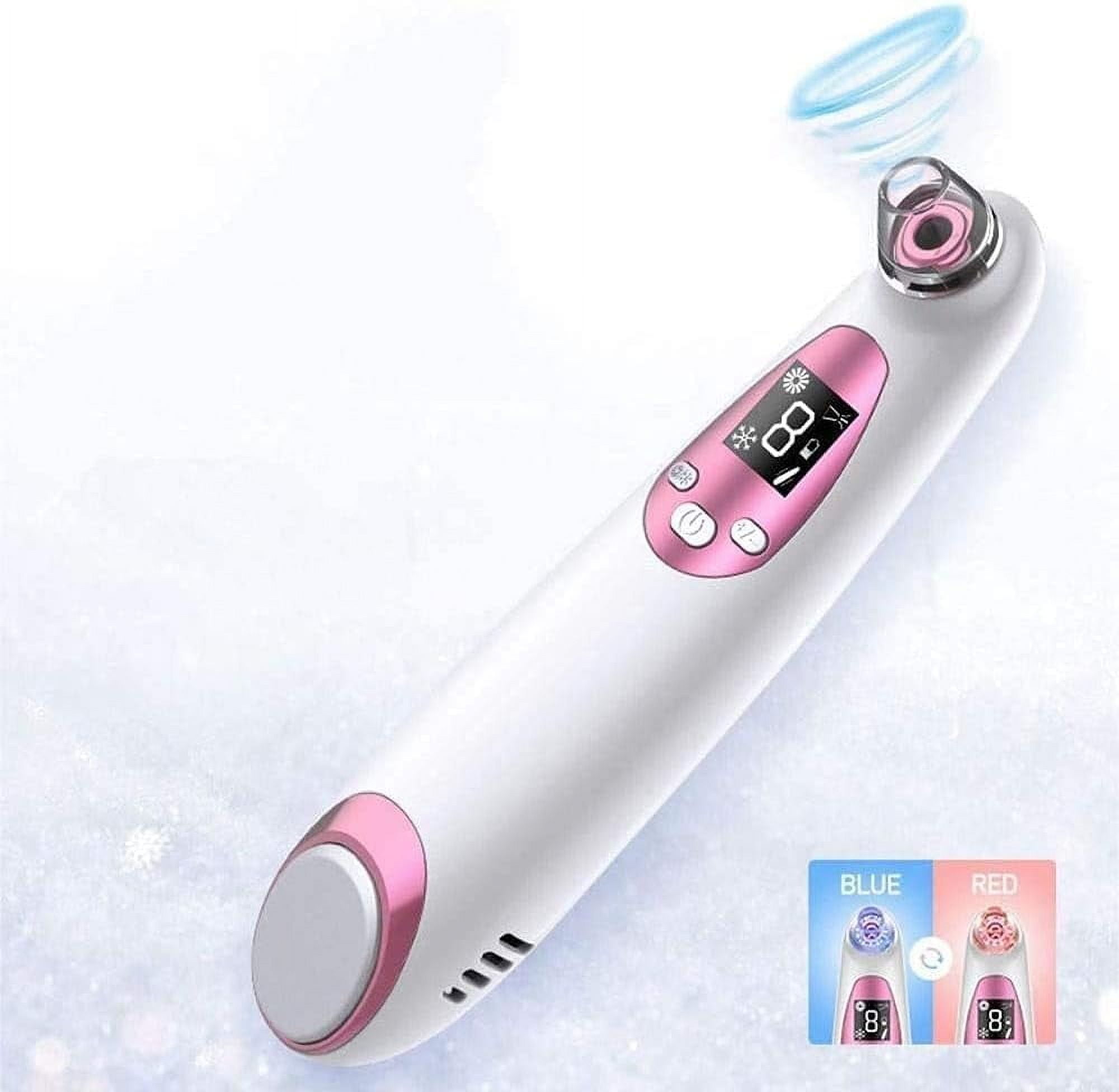 Blackhead Remover Vacuum, Pore Vacuum Cleaner Blackhead Removal Extractor Acne with Hot Compress, Facial Deep Cleaning Whitehead Pimple Blemish Acne Extractor Kit (White)