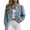 *Light Blue, variant on Women's Stand Collar Button Down Cropped Denim Jacket,Loose Long Sleeve Short Jean Coat Black,Women's Plus L
