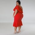 thumbnail image 5 of AURA Women Plus Size Sleeveless Midi Dress Casual Slim Fit Summer Ruffle Hem Dress, 5 of 7