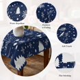 thumbnail image 5 of Navy Blue Christmas Table Cloth Waterproof Tablecloths, Xmas Trees Snowflake Winter Botanical Tablecloth Dining Table Cover for Kitchen Party Tabletop Outdoor, Rectangle Tablecloth 52x70 Inch, 5 of 9