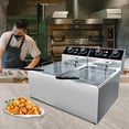 thumbnail image 5 of Commercial Deep Fryer with 2 Basket, 16.8QT/16L Countertop Electric Deep Fryer with Double Tanks and Temperature Control for Restaurant and Home Use, 1800 W+1800 W, 5 of 8