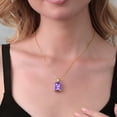 thumbnail image 4 of Gem Stone King 15.03 Ct Purple Amethyst White Topaz 18K Yellow Gold Plated Silver Pendant, 4 of 4