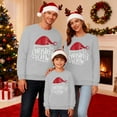 thumbnail image 2 of KHONTS Christmas Family Matching Sweatshirt Long Sleeve Cartoon Print Blouse Shirts Trendy Crew Neck Xmas Shirt for Family Kids Grey, 2 of 6