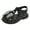 v#35Black79, variant on Kids Girls Sandals Solid Color Front Bow Metal Ornament Micro-Wedge Flat Heel Comfort Insole Huarache Non- -On For Summer Play Sports Fashion Footwear,Black,3.5-4 Years