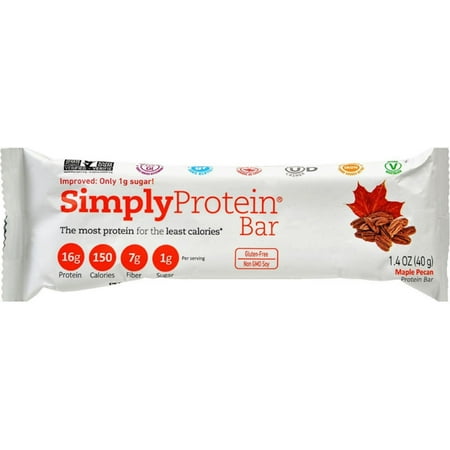 - Simply Protein Bar, Maple Pecan, 16g Protein, 12 Ct