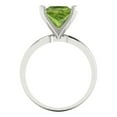 thumbnail image 2 of 2 ct Princess Cut Natural Peridot Solitaire 18K White Gold Womens Engagement Ring, 2 of 3
