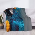 thumbnail image 3 of Rateoe Modern Style Blue Parrot Pattern Flannel Throw Blanket, Ultra-soft Blanket for Bed, Couch, Car, Hypoallergenic Anti-pilling blanket-50"x40"(Horizontal), 3 of 6