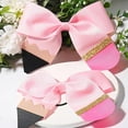 thumbnail image 4 of Pink Hair Pencil Bows Ties Back to School Bow Cheer Bow Clip Cheer Hair Scrunchies Hair Bow Ponytail Holder Elastic Hair Bows Tie for First Day of School Kids Supplies 2PCS (Pink,large size), 4 of 5