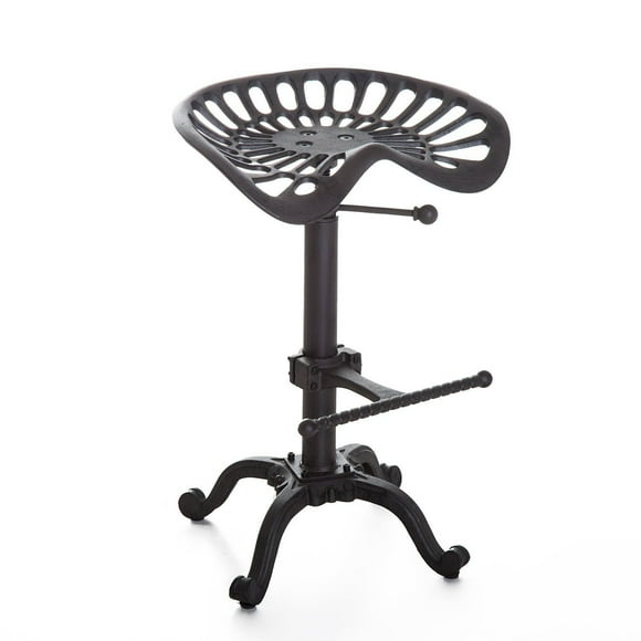 Taburete de bar Diwhy Rustic Industrial Tractor con asiento de hierro fundido