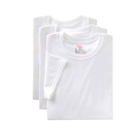 Hanes Cotton Modal Men's 3-Pack FreshIQ Crew Neck Tee, White, X-Large