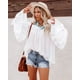 thumbnail image 3 of Blusa ligera e informal con volantes renacentistas para mujer, 3 of 8