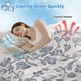 thumbnail image 3 of Blue Floral Cooling Blanket,Lightweight Breathable Summer Throw Blanket with Double Sided Cold Effect,Farmhouse Vintage Flower Leaf Botanical Picnic Blankets Bed Sheet for Hot Sleepers 30"x40", 3 of 8