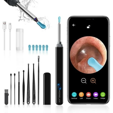 Ear Wax Removal - Earwax Remover Tool with 8 Pcs Ear Set - Ear Canal Cleaner with 1080P Camera - Ear Cleaning Kit with 6 Ear Scoops - Ear Wax Cleaner with Camera-Otoscope Ear Pick for iOS & Android