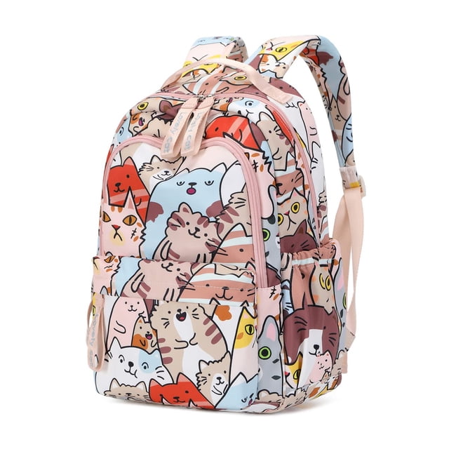 Mochila Mfikaryi Cute Cat para niñas de primaria