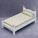 thumbnail image 1 of Mueble de casa de muñecas en miniatura, cama individual blanca de madera, 1 of 3