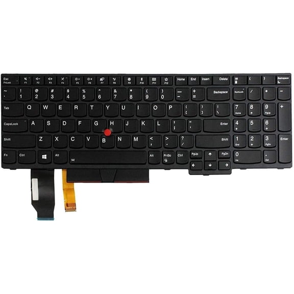 New US Black Backlit English Laptop Keyboard Replacement for Lenovo ThinkPad E595 (Type 20NF) E590 (Type 20NB, 20NC) Light Backlight