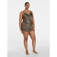 thumbnail image 2 of Joyspun Women’s Lace Trim Satin Cami and Shorts Set, Sizes S-3X, 2 of 6