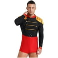 thumbnail image 4 of TiaoBug Men Circus Ringmaster Jumpsuit Fringe Bodysuit Showman Lion Tamer Halloween Leotard Black 3XL, 4 of 6