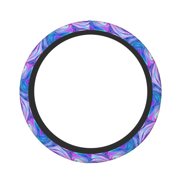 Balery Swirl Blue And Purple Fundas elásticas antideslizantes para volante, funda protectora universal para hombre y mujer, 15 pulgadas, accesorios para coche.