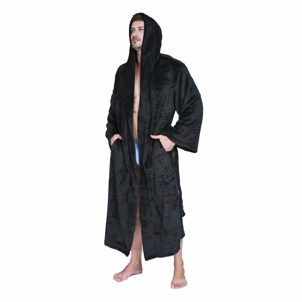Mens Robe Lightweight Summer Cotton Short Kimono Bathrobe Spa Waffle