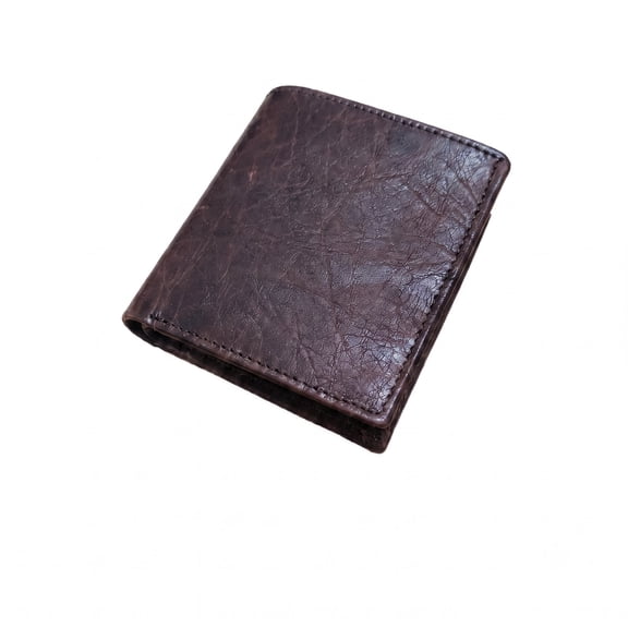Men's Vintage Genuine Leather Wallet Bi-Fold Slim Credit Card Holder Cash Pocket ID Window Durable Everyday Wallet Dark Brown