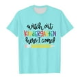 thumbnail image 4 of Shirts for Girls Print Back to School Shirt School Tee Kindergarten Shirts for Girls Kids T Shirt Children Z0D-Mint Green, 140, 4 of 4