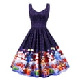 thumbnail image 1 of CEHVOM Robe de Fête Décontractée Sans Manches Imprimée de Noël pour Femmes, 1 of 8
