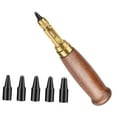 thumbnail image 2 of yuksok Automatic Leather Hole Punch Set Versatile for Bookbinding Rotary Punch Tool Brown, 2 of 9