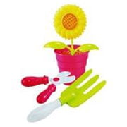 Mundo Toys Pink Garden Tool Set for Kids with Cart, Ages 3+