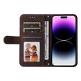 thumbnail image 2 of Allytech Slim Wallet Case for iPhone 15 Pro Max with Card Slots, Luxury PU Leather Magnetic Clasp Flip Wrist Shoulder Strap Kickstand Shockproof Protective Shell for Women Men - Coffee, 2 of 9