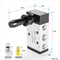 thumbnail image 4 of 5piezas 1/4 de Pulgada NPT 5 VíAs 3 Posiciones VáLvula Accionada por Palanca NeumáTica VáLvula de Solenoide NeumáTica Control Manual Push-Pull 4H210-08, 4 of 5