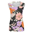 thumbnail image 5 of JTZGDY Cute Summer Tank Tops for Women Fashion Printed Sleeveless Cami Shirts Loose Fit Casual Graphic Tunic T-Shirts Trendy Beach Vacation Outfit Clothes Black#01 L, 5 of 5