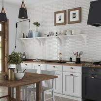 Festa 1.7 in. x 9.6 in. Glossy White Ceramic Picket Wall and Floor Tile (2.37 sq. ft./case) (23-pack)