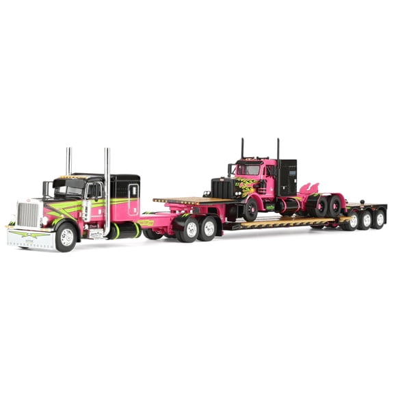 First Gear DCP 1/64 Peterbilt 389 Semi Fontaine Renegade LXT40 Lowboy & Peterbilt 359 Load, Loewen Farms 60-2139