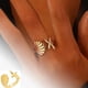 thumbnail image 1 of Anillo de Oro Forma Verano Playa Océano Estilo Apertura Ajustable Joyería de Mano, 1 of 6