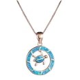 thumbnail image 2 of Collar para mujer, joyería para mujer, joyería para mujer 2022, collar de tortuga circular de moda, rosa Phnom Penh azul cielo para mujer, colgante de regalo maravilloso., 2 of 5