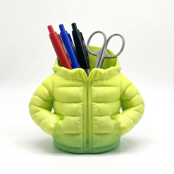 Down Jacket Shaped Pen Holder for Desk, Pencil Holder, Cute Fashion Desk Organizers and Accessories, Office Supplies Idea Gift 3D Printed Pen Organizers Pen