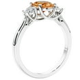 thumbnail image 3 of PEORA 14K White Gold Oval Citrine and Lab Grown Diamond 3 Stone Trellis Ring, 1.30 Carats total, Size 8.5, 3 of 5