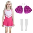 thumbnail image 6 of WOYY Big Girls Cheerleading Outfits Active Sleeveless Dress Handball Stocking 3Pcs Set, Sizes 11-12Y, 6 of 6